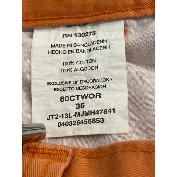 Wrangler Terra Cotta Orange Cargo shorts 100% Cotton sz 36 - Picture 3 of 7